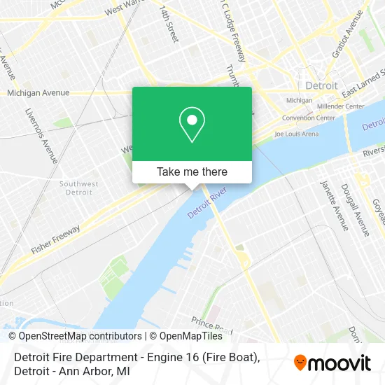 Mapa de Detroit Fire Department - Engine 16 (Fire Boat)