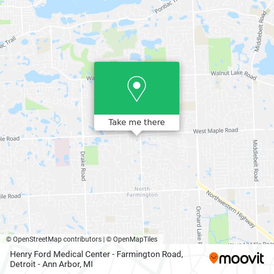 Henry Ford Medical Center - Farmington Road map