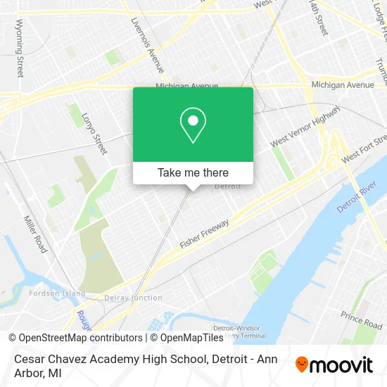 Cesar Chavez Academy High School map