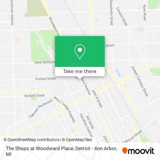 Mapa de The Shops at Woodward Place