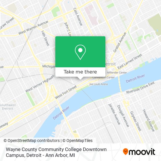 Mapa de Wayne County Community College Downtown Campus