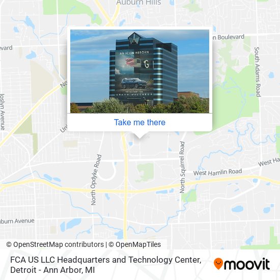 Mapa de FCA US LLC Headquarters and Technology Center