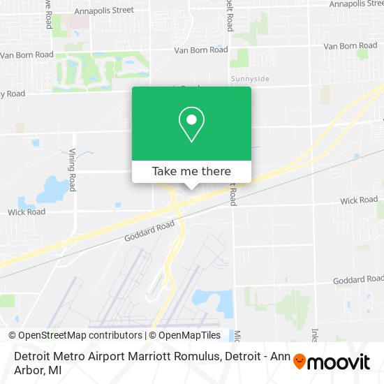 Detroit Metro Airport Marriott Romulus map