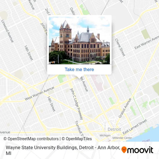 Wayne State University Buildings map