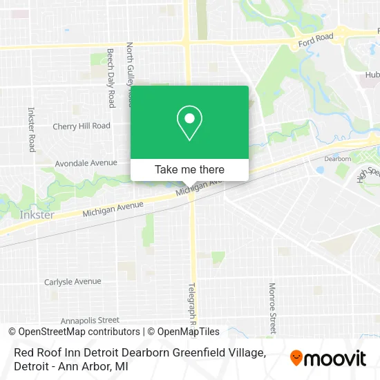Mapa de Red Roof Inn Detroit Dearborn Greenfield Village