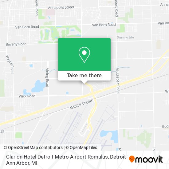 Mapa de Clarion Hotel Detroit Metro Airport Romulus