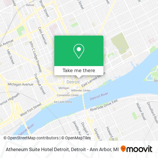 Mapa de Atheneum Suite Hotel Detroit