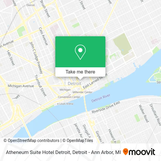 Mapa de Atheneum Suite Hotel Detroit