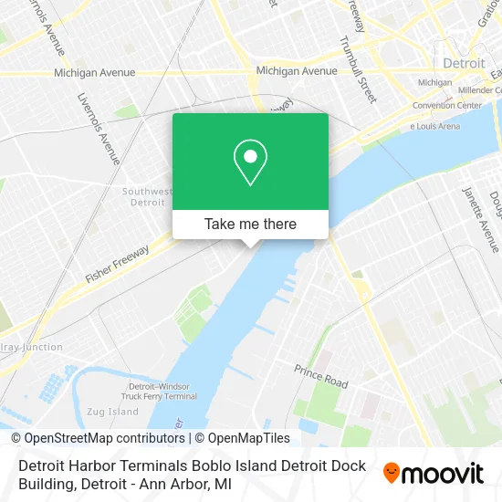Mapa de Detroit Harbor Terminals Boblo Island Detroit Dock Building