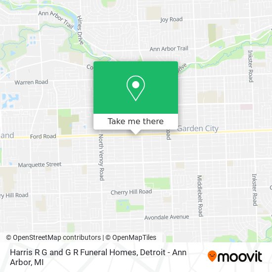 Harris R G and G R Funeral Homes map