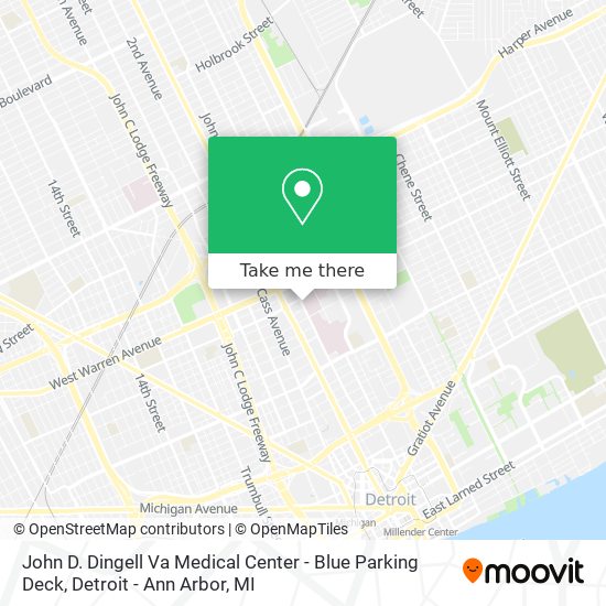 John D. Dingell Va Medical Center - Blue Parking Deck map
