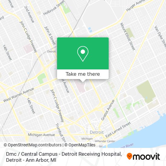 Dmc / Central Campus - Detroit Receiving Hospital map