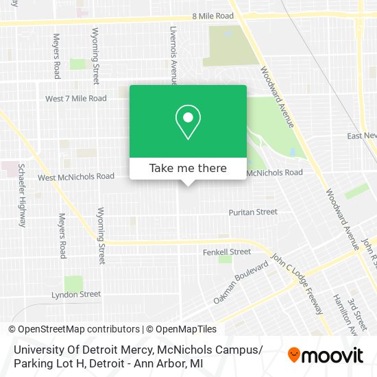 University Of Detroit Mercy, McNichols Campus/ Parking Lot H map