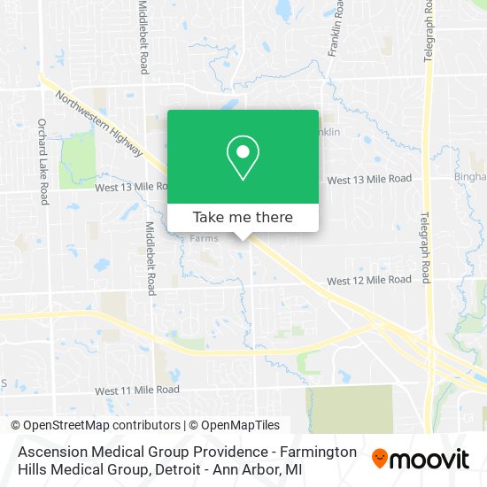 Ascension Medical Group Providence - Farmington Hills Medical Group map