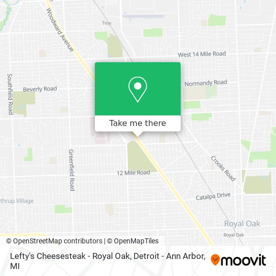 Mapa de Lefty's Cheesesteak - Royal Oak