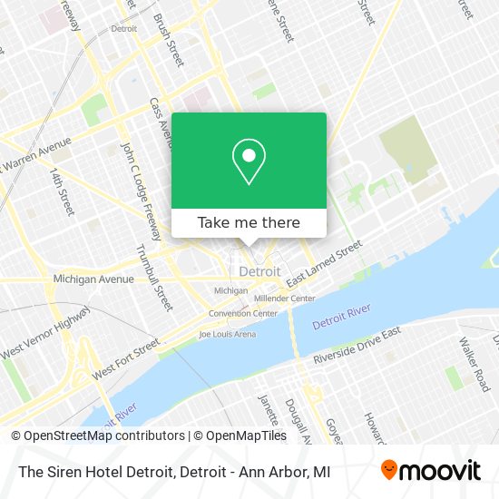 Mapa de The Siren Hotel Detroit