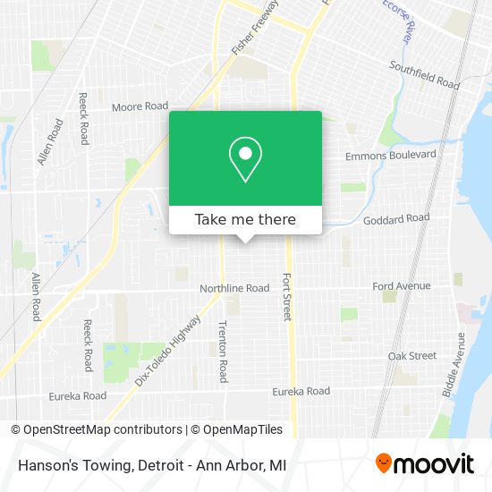 Mapa de Hanson's Towing