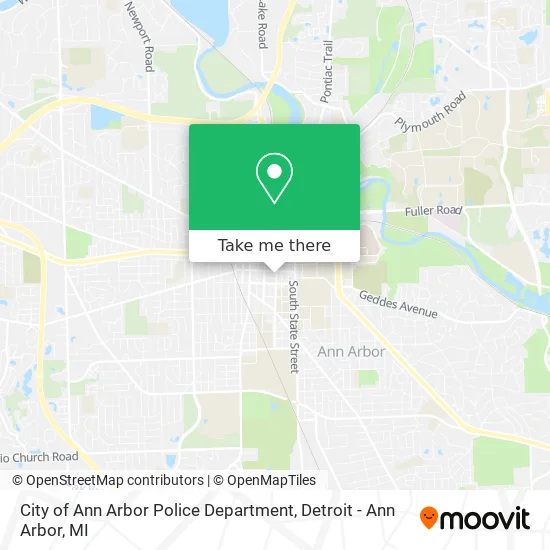City of Ann Arbor Police Department map