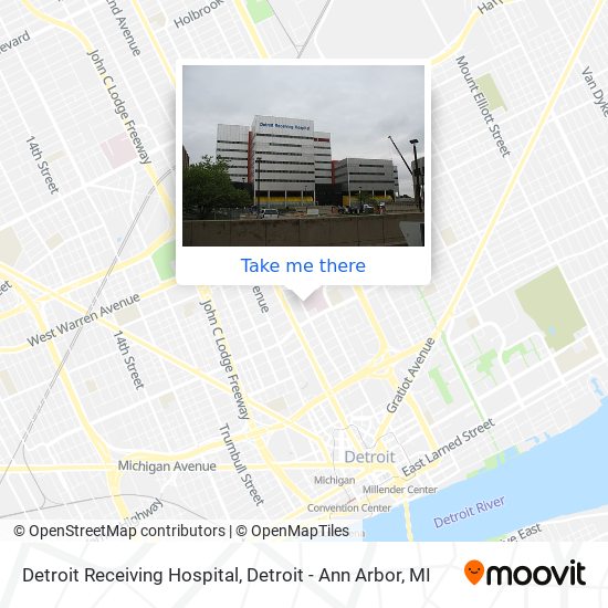 Detroit Receiving Hospital map