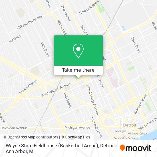 Mapa de Wayne State Fieldhouse (Basketball Arena)