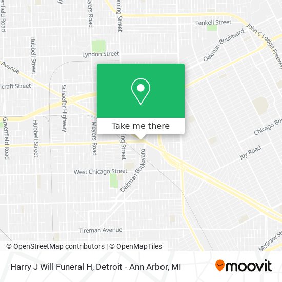 Harry J Will Funeral H map