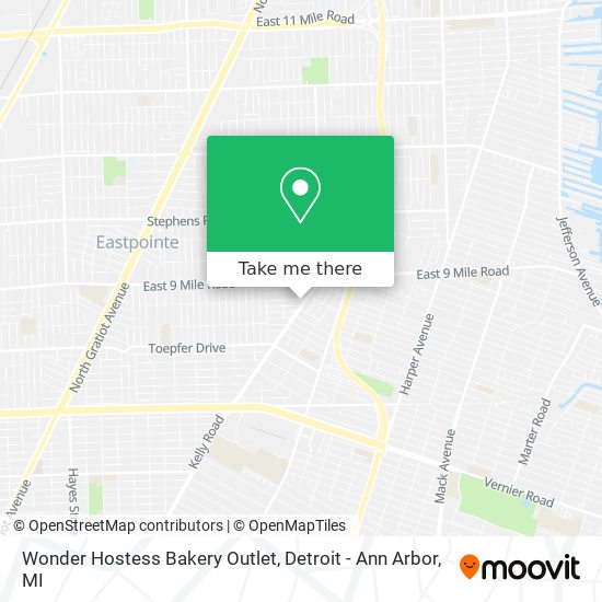 Wonder Hostess Bakery Outlet map