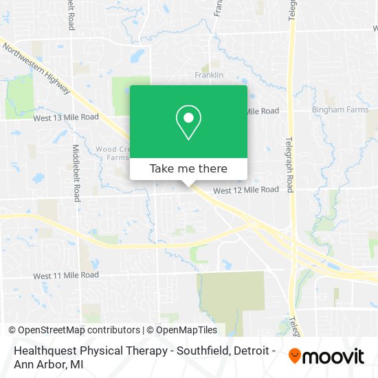 Mapa de Healthquest Physical Therapy - Southfield