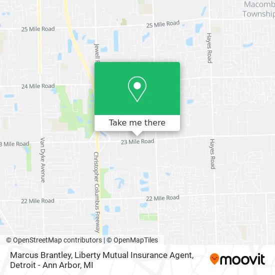 Marcus Brantley, Liberty Mutual Insurance Agent map
