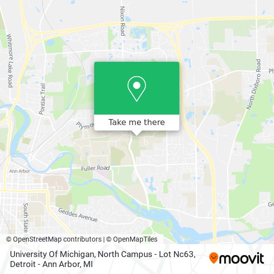 University Of Michigan, North Campus - Lot Nc63 map