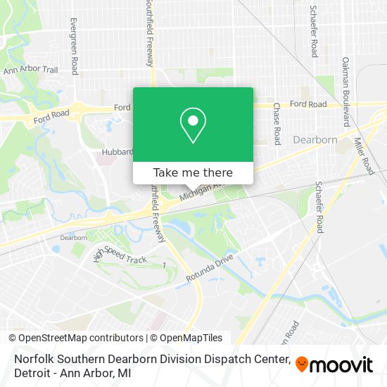 Norfolk Southern Dearborn Division Dispatch Center map
