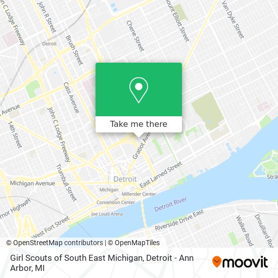 Girl Scouts of South East Michigan map