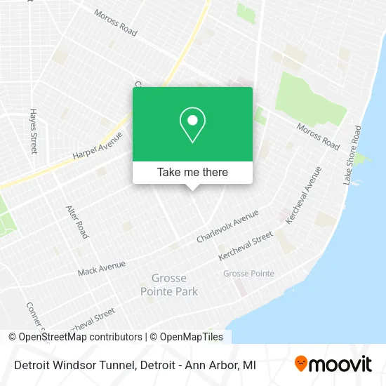 Detroit Windsor Tunnel map