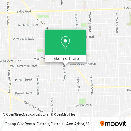 Mapa de Cheap Suv Rental Detroit