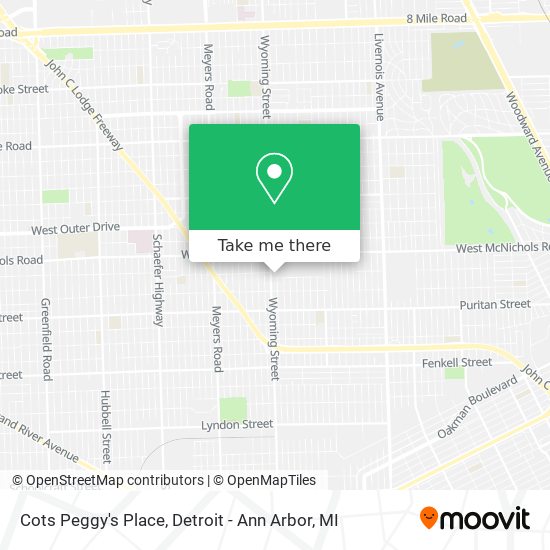 Cots Peggy's Place map
