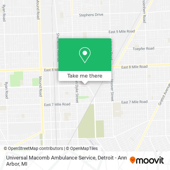 Universal Macomb Ambulance Service map