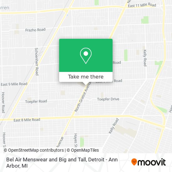 Bel Air Menswear and Big and Tall map