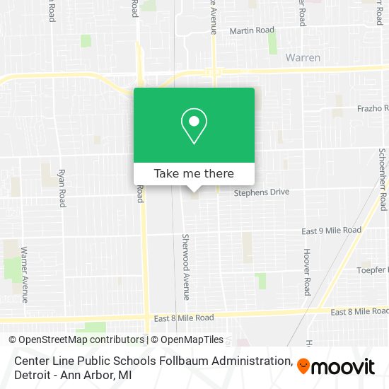 Center Line Public Schools Follbaum Administration map