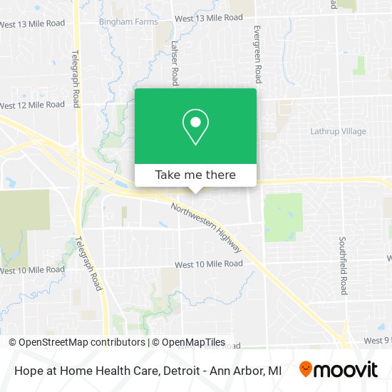 Hope at Home Health Care map