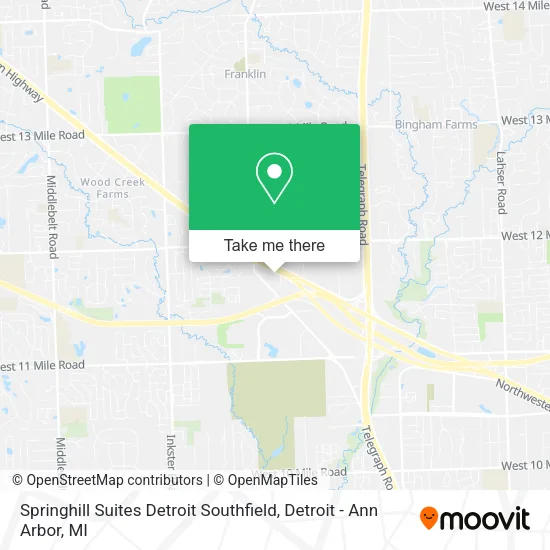 Springhill Suites Detroit Southfield map