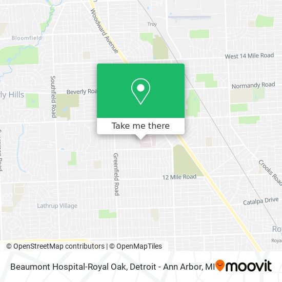 How to get to Beaumont Hospital Royal Oak in Detroit Ann Arbor