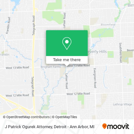 J Patrick Ogurek Attorney map