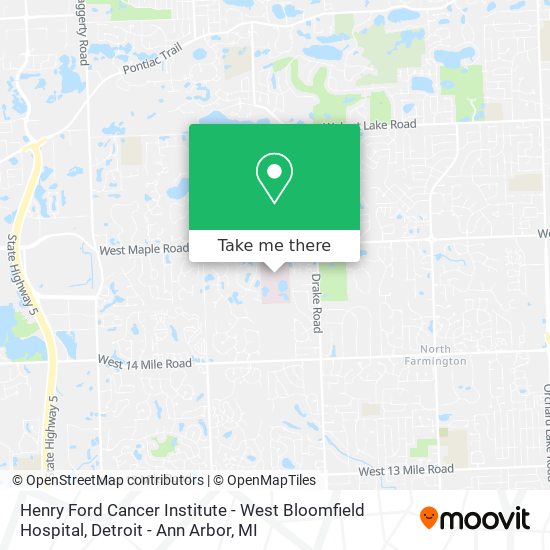 Henry Ford Cancer Institute - West Bloomfield Hospital map