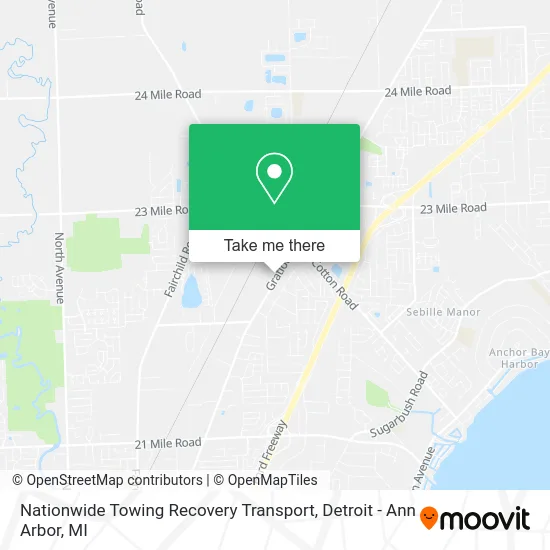 Nationwide Towing Recovery Transport map