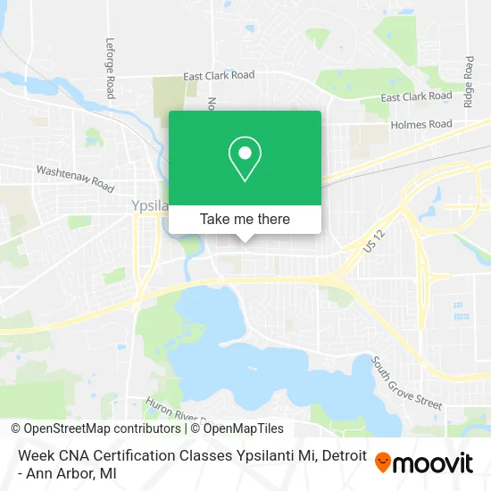 Week CNA Certification Classes Ypsilanti Mi map
