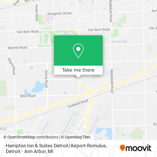 Hampton Inn & Suites Detroit / Airport-Romulus map