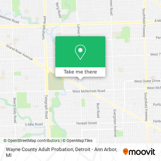 Mapa de Wayne County Adult Probation