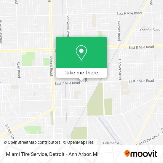 Miami Tire Service map