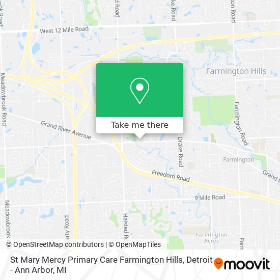 Mapa de St Mary Mercy Primary Care Farmington Hills