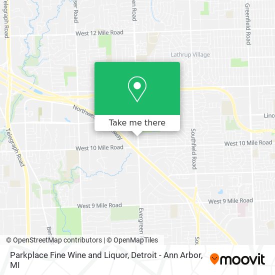 Mapa de Parkplace Fine Wine and Liquor