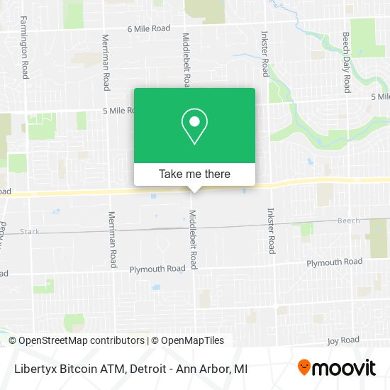 Mapa de Libertyx Bitcoin ATM